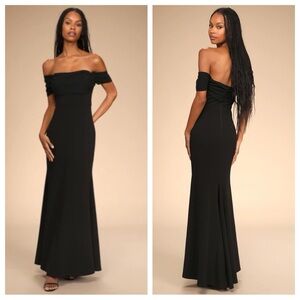 Lulu's Black Off-Shoulder Maxi Dress